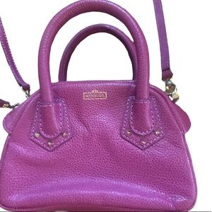 Henri Bendel Magenta Fuschia Pebbled Leather Cross Body purse